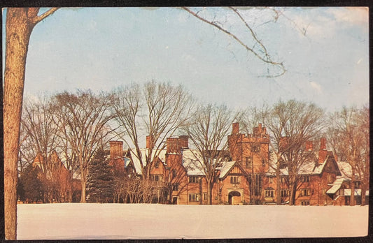 Stan Hywet Hall - Akron, Ohio - Five Cent Clown U. S. stamp - Vintage Postcard