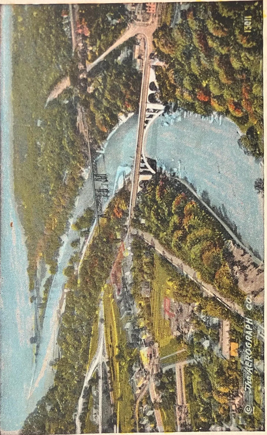 Aeroplane View of Rocky River, Looking North, Lakewood, Ohio - The Aerograph Co. - Vintage Postcard