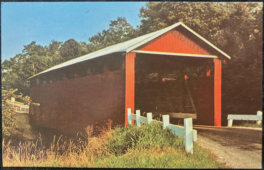 Todd’s Fork, Covered Bridge - Clinton County, Ohio - Photo by Ohio Travel & Tourism Bureau - Vintage Postcard