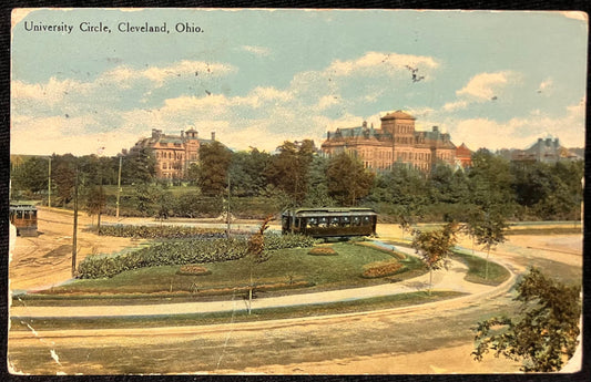 University Circle Cleveland, Ohio - Vintage Postcard