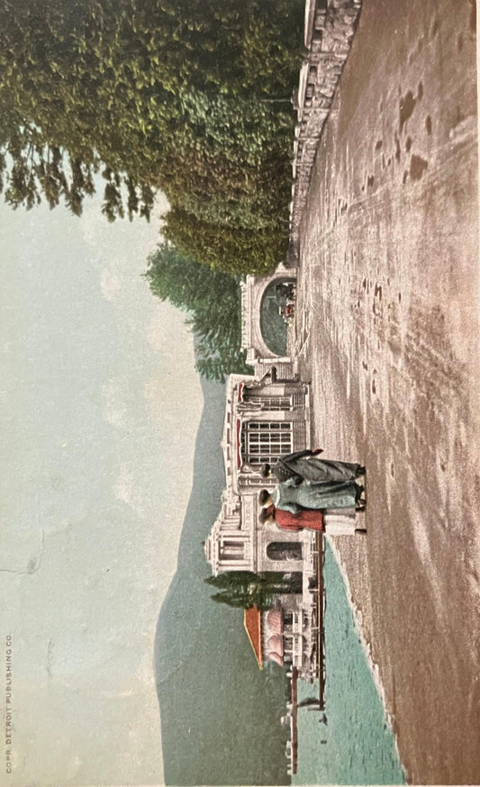 The Shore Road and Casino, Fort William Henry Hotel on Lake George - Copr. Detroit Publishing Co - Vintage Hotel Postcard