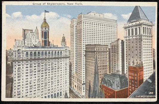Group of Skyscrapers, New York - Copyright 1915 Irving Underhill - Vintage Postcard