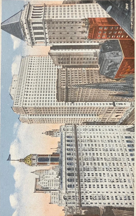 Group of Skyscrapers, New York - Copyright 1915 Irving Underhill - Vintage Postcard