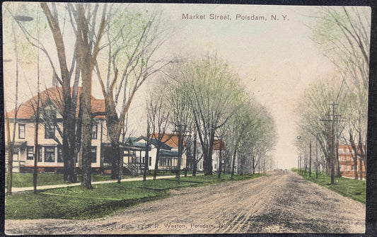 Market Street, Potsdam, New York - Vintage Postcard