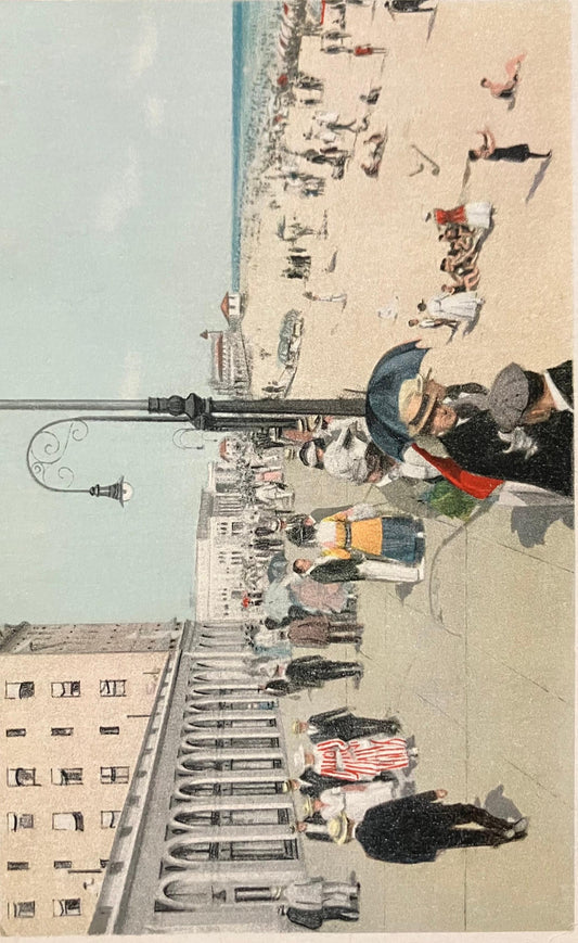 Hotel Nassau and Ocean Promenade, Long Beach, New York - Published by C. W. Fuller - Vintage Beach Postcard