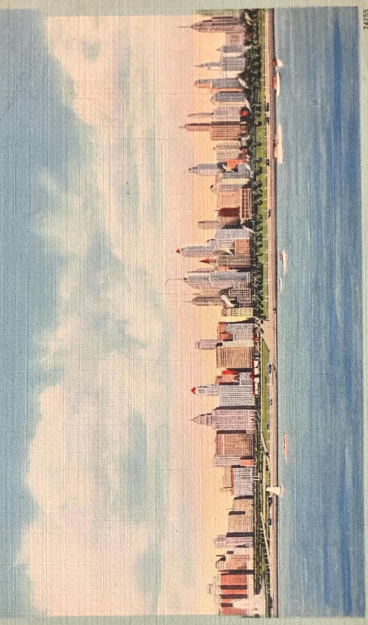 Chicago Skyline - Illinois - Vintage Postcard