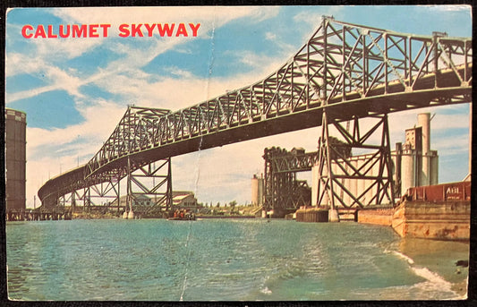 Calumet Skyway and River - Chicago, Illinois - Color by Penrod Studio - Bridge Postcard