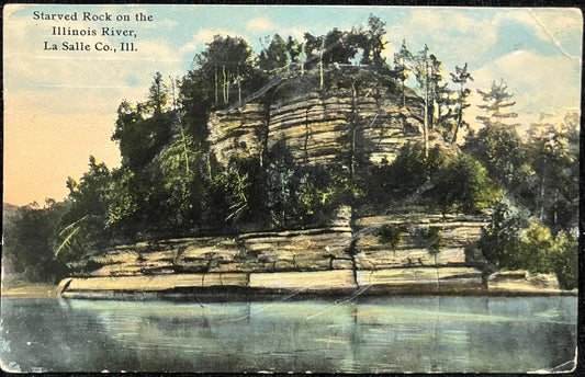 Starved Rock on the Illinois River, La Salle Co., Illinois - Vintage Postcard