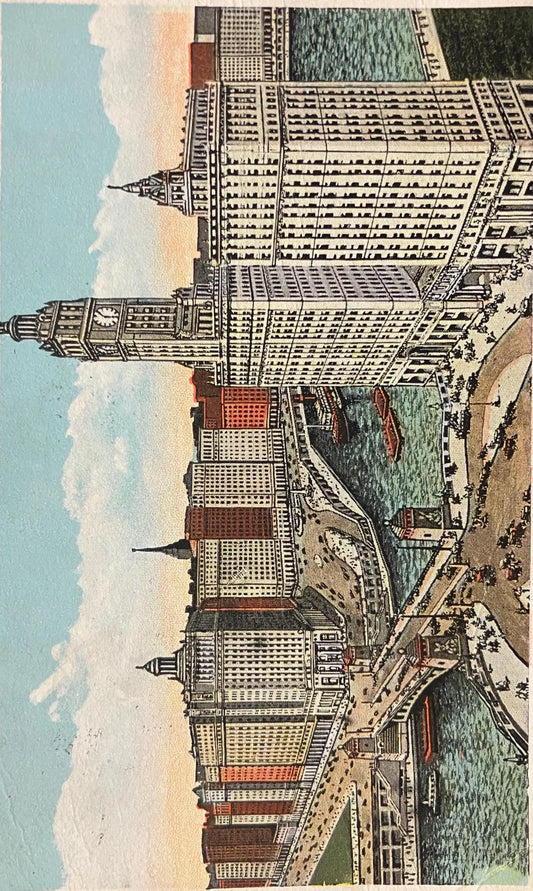 Wacker Drive and River, Chicago, Illinois - Vintage Postcard