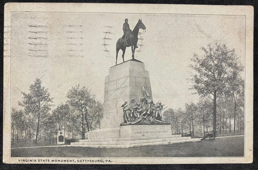 Virginia State Monument, Gettysburg, Pennsylvania - Vintage Postcard