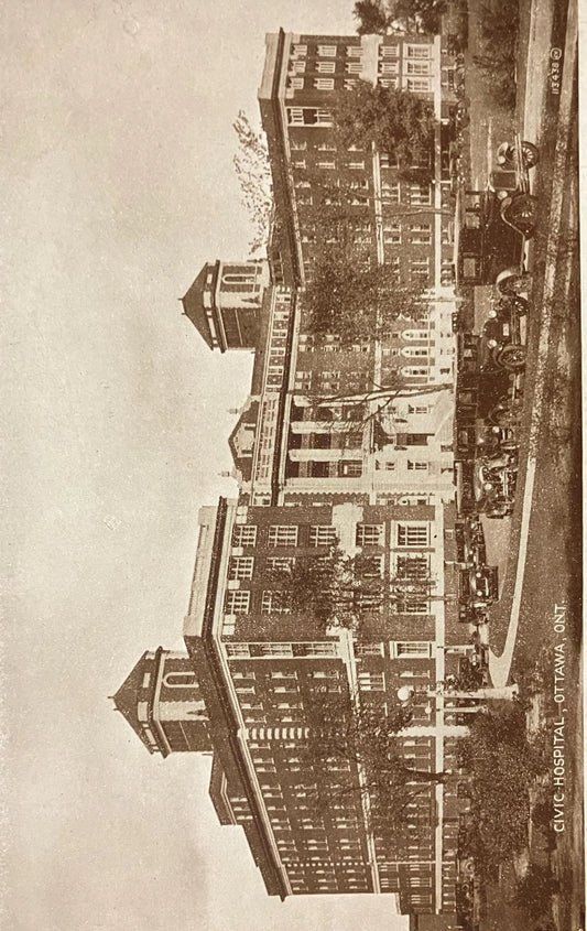 Civic Hospital, Ottawa, Ontario, Canada - Vintage Hospital Postcard