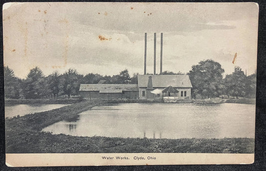 Water Works, Clyde, Ohio - Vintage Postcard