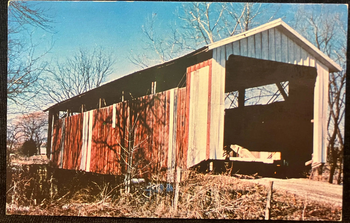 Jon Bright Covered Bridge - Photo by Alice Dillon - Vintage Postcard