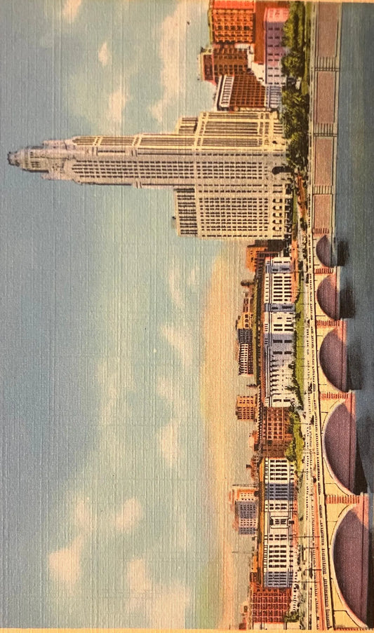 Municipal Buildings and Le Veque-Lincoln Tower, Columbus, Ohio - Vintage Postcard