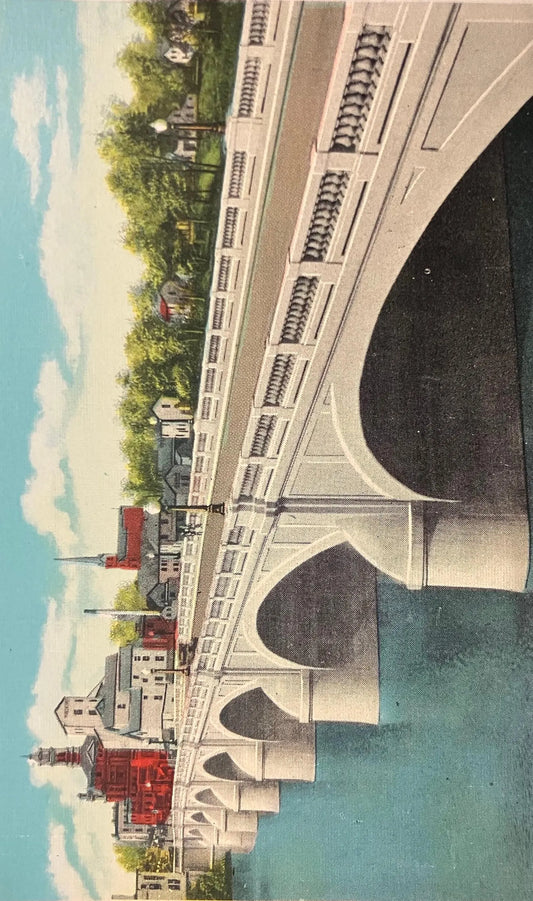 Maumee River Bridge, Napoleon, Ohio - Vintage Bridge Postcard