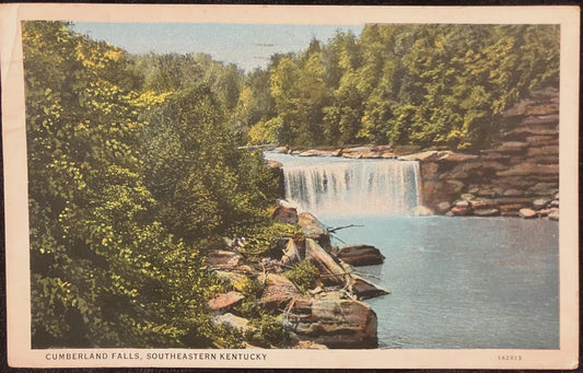 Cumberland Falls, Southeastern Kentucky 1934 - Vintage Waterfall Postcard