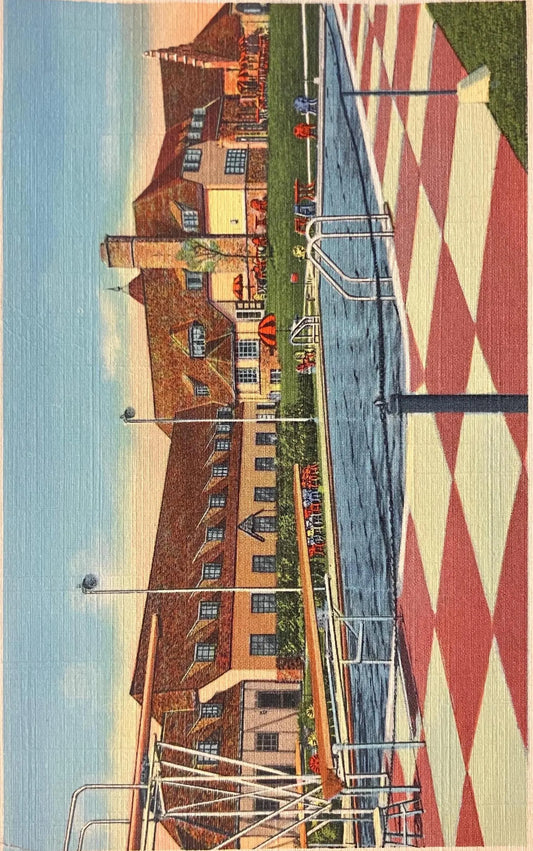 Cascade Hills Country Club House and Pool, Grand Rapids - Vintage Country Club Postcard