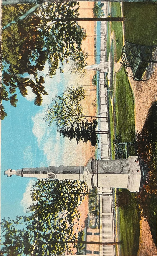 Marquette Park and Monument, St. Ignace, Michigan - Vintage Park Postcard