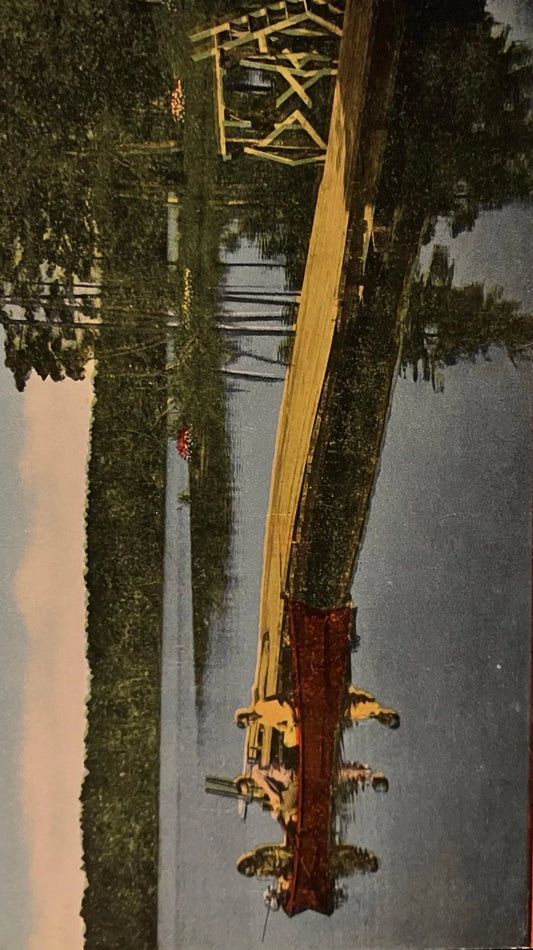 Greetings from Manistee, Michigan - It’s Like Boating on a Mirror - Vintage Boat Postcard