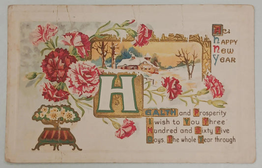 Happy New Year - Gold Medal Art - Midland Pub. Co. - Series 1002 - 1913