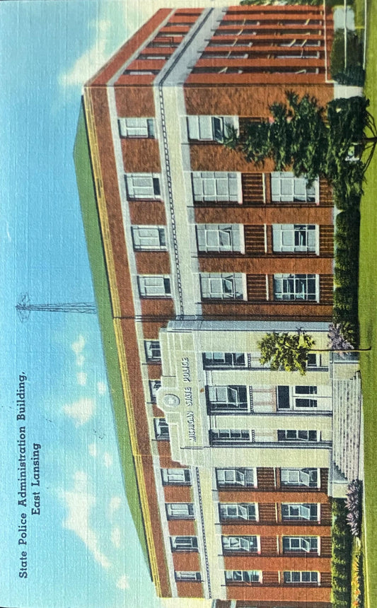 State Police Building, East Lansing, Michigan - Vintage Postcard