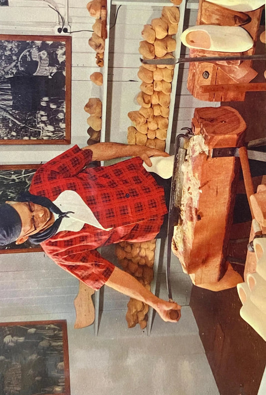 Wooden Shoe Carver - Photo: John Penrod - Holland, Michigan - Vintage Postcard