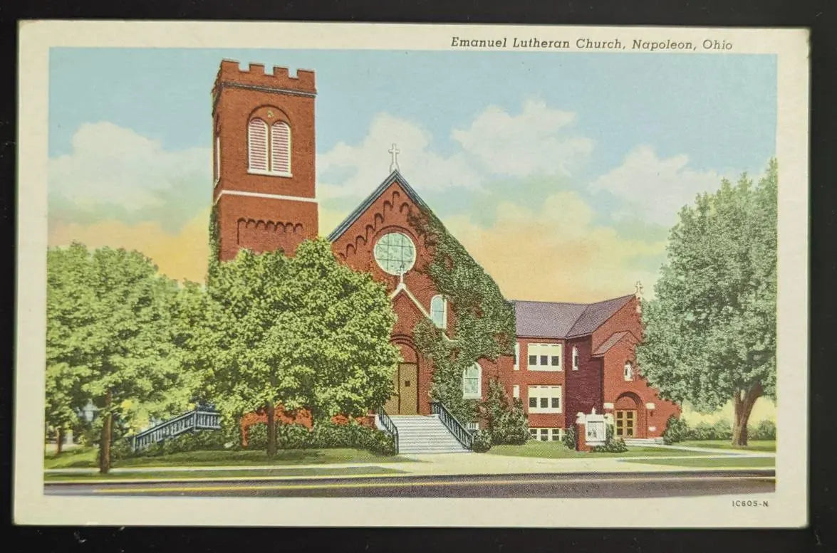 Emanuel Lutheran Church, Napoleon, Ohio - Vintage Postcard