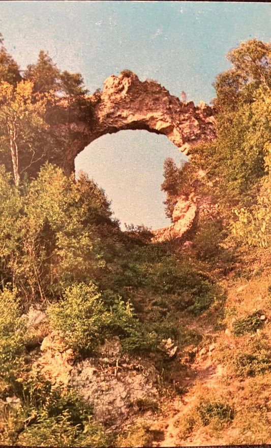 Arch Rock - Mackinac Island, Michigan - Photo by C. M. Haynes - Vintage Nature Postcard
