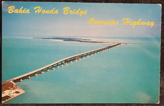 Bahia Honda Bridge - Overseas Highway - Florida - Photo: Jack and Bill Levy - Vintage Bridge Postcard