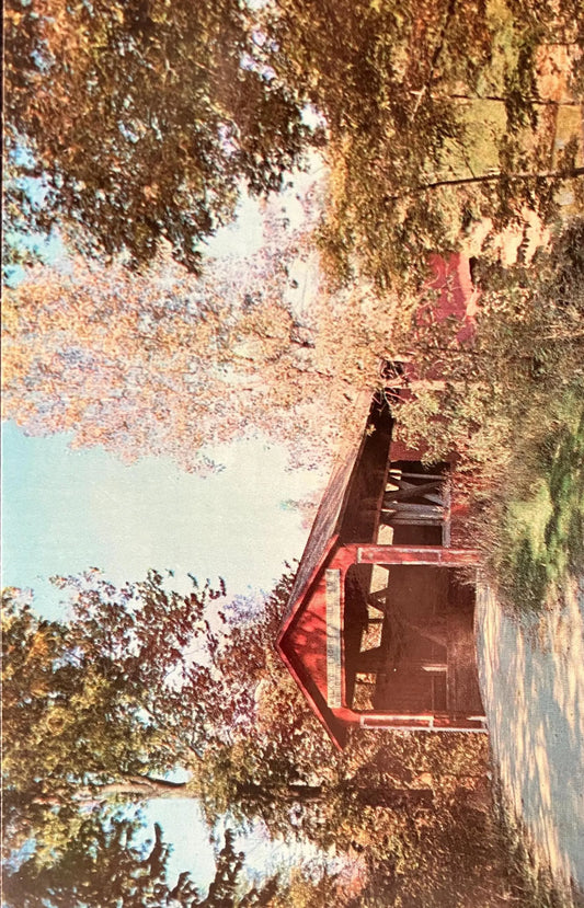 Covered Bridge in Wells County, Indiana - Photo: Virgil V. Marquart - Vintage Bridge Postcard