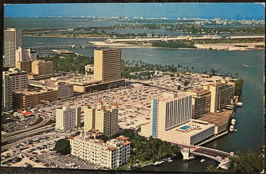 Aerial View of Miami, Florida - Vintage Postcard