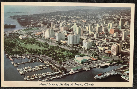 Aerial View of the City of Miami, Florida - Vintage Postcard