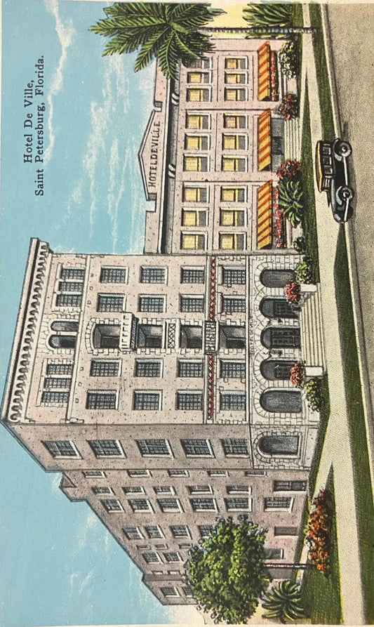 Hotel De Ville, Saint Petersburg, Florida - Vintage Hotel Postcard