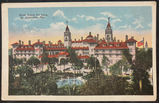 Hotel Ponce De Leon, St. Augustine, Florida - Vintage Hotel Postcard