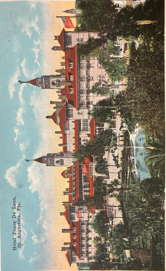 Hotel Ponce De Leon, St. Augustine, Florida - Vintage Hotel Postcard