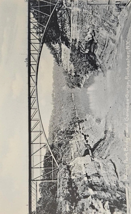 Driving Park Bridge and Genesee Gorge - Rochester, New York - Vintage 1910s Bridge Postcard