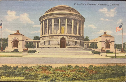 Elk’s National Memorial, Chicago - Copyright: Curt Teich & Co., Inc. - Vintage Postcard