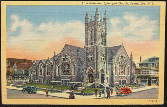 First Methodist Episcopal Church, Ocean City, New Jersey - Vintage Church Postcard