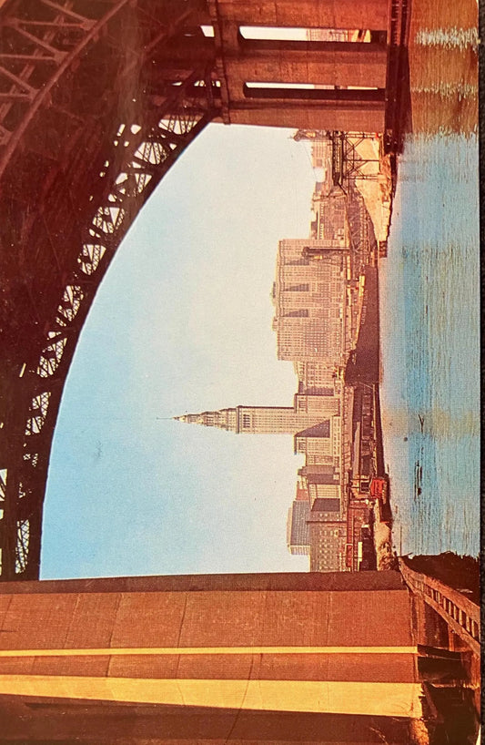 Cleveland, Ohio - Lorain - Carnegie Bridge - Vintage Bridge Postcard