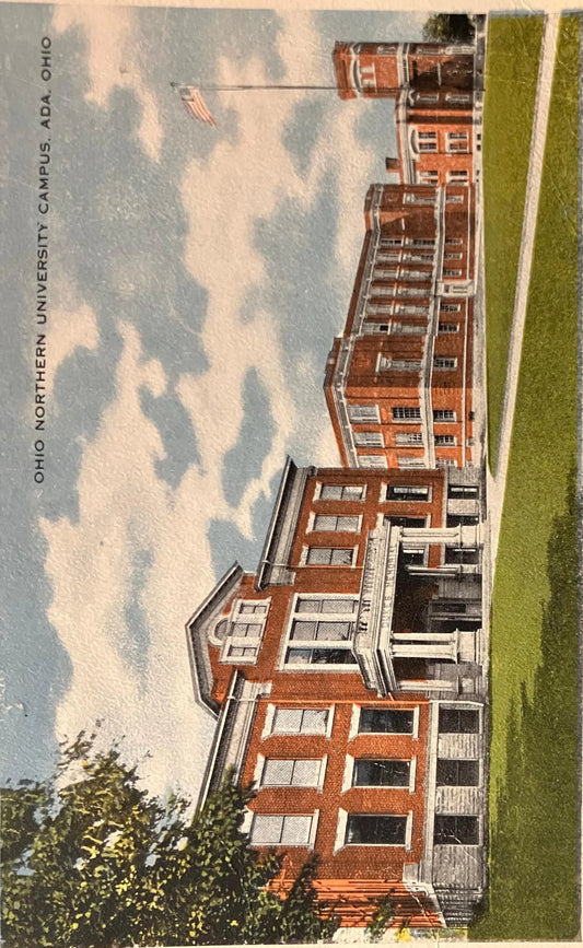 Ohio Northern University Campus, Ada, Ohio - Vintage University Postcard