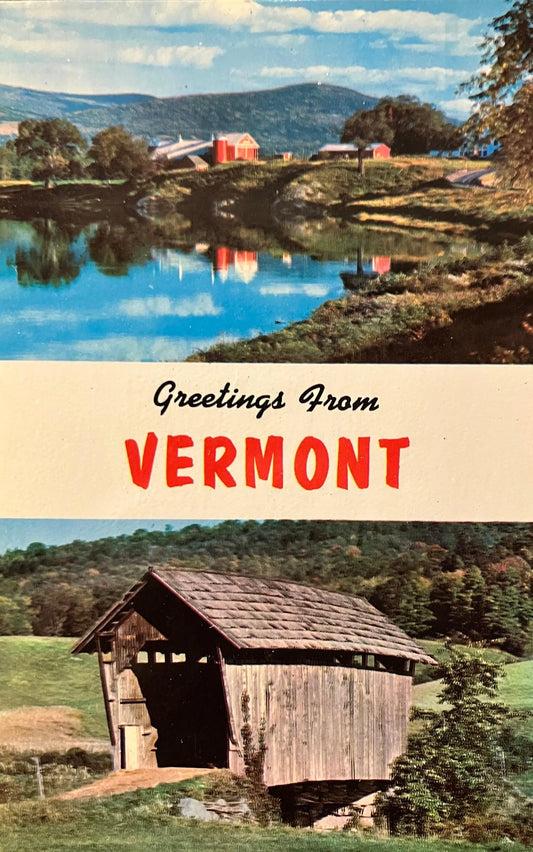 Greetings From Vermont - Vintage Postcard