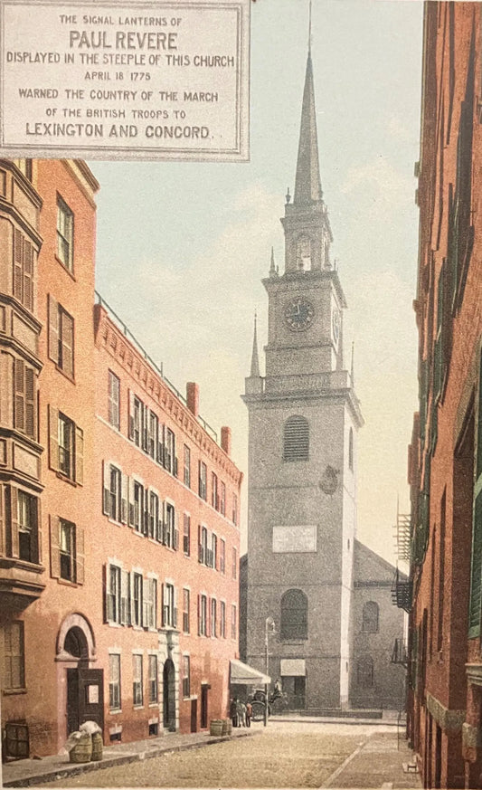 Christ Church (Old North), Boston, Massachusetts - Copr. Detroit Publishing Co. - Lanterns of Paul Revere - Vintage Church Postcard