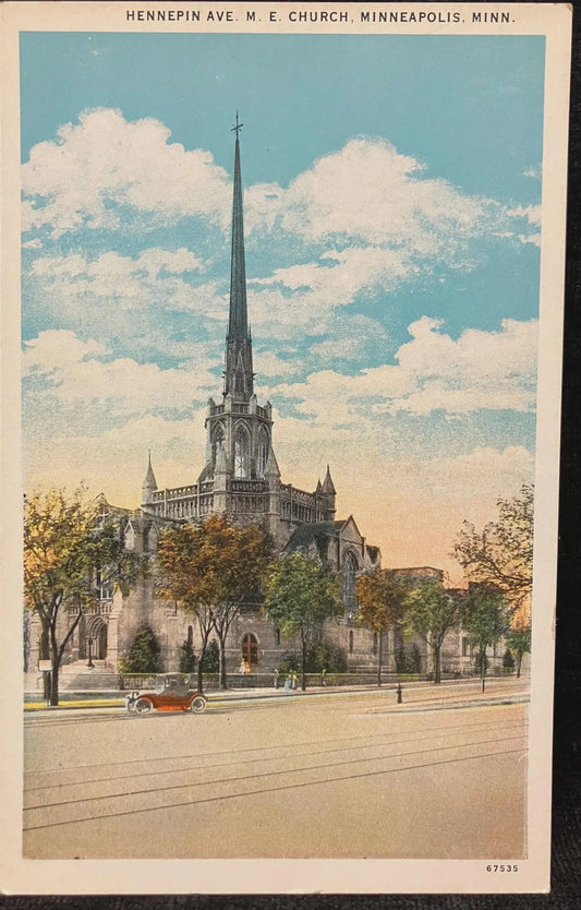 Hennepin Ave. M. E. Church, Minneapolis, Minnesota - Vintage Church Postcard