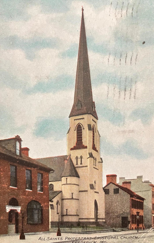 All Saints Protestant Episcopal Church, Frederick, Maryland - Vintage Church Postcard