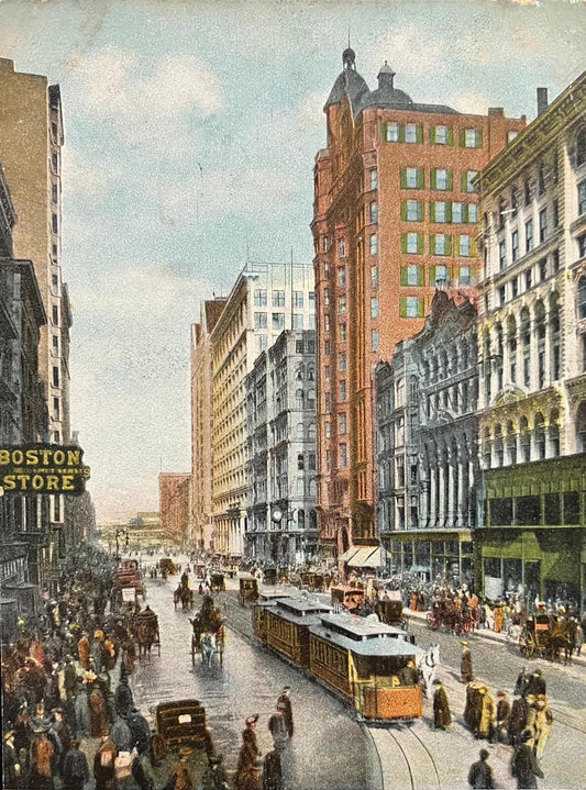 State St. North from Madison St., Chicago, Illinois - Vintage Postcard