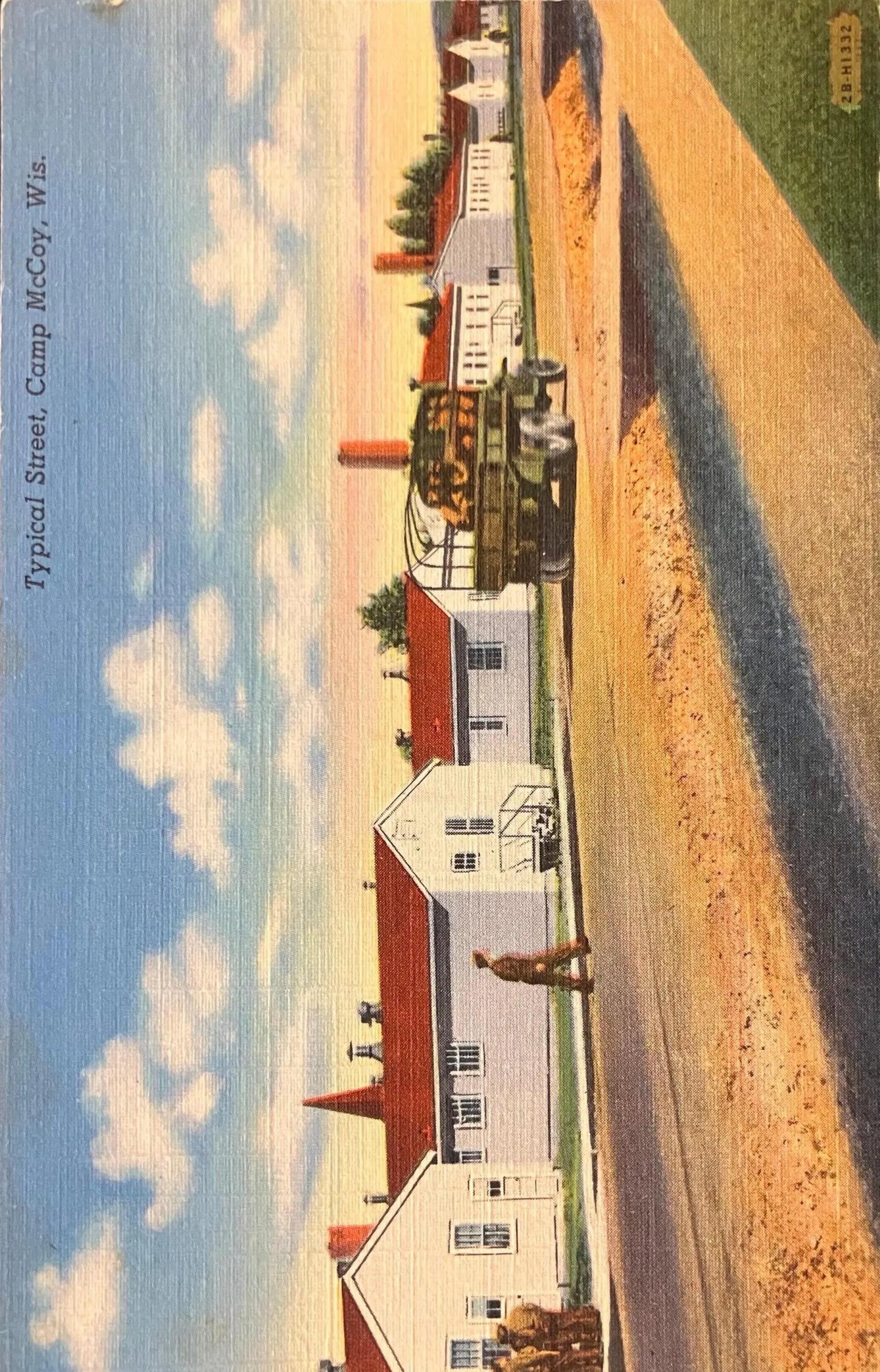 Typical Street, Camp McCoy, Wisconsin - Vintage Army Postcard