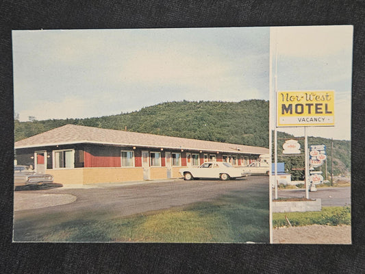 1950s Nor-West Motel And Restaurant Highway 17 Schrieber, Ontario, Canada - Vintage International Postcard
