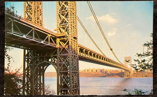 The George Washington Bridge - Manhattan Island, New York City - Vintage Bridge Postcard