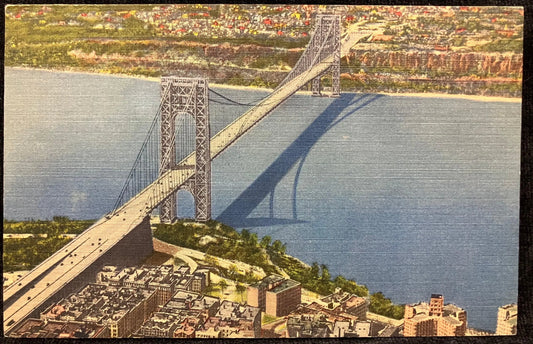 The George Washington Bridge, New York City - Photo: Port of New York Authority - Vintage Bridge Postcard
