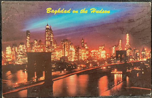 Baghdad on the Hudson, New York City - Vintage Brooklyn Bridge Postcard